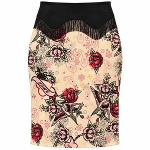Switchblade Stiletto Rockabilly Pencil Skirt L Pinup Tattoo Flash Westerncore